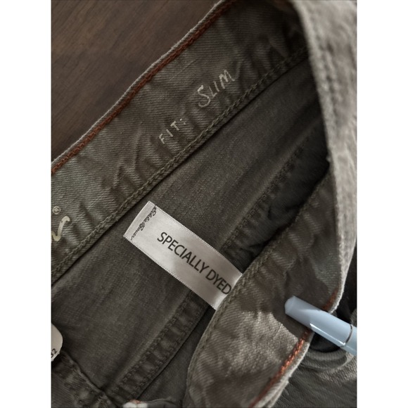 Eddie Bauer Jeans 33x32 Tan/Brown Slim Fit Stretch Cotton Canvas WorkWear Preppy - Picture 8 of 13